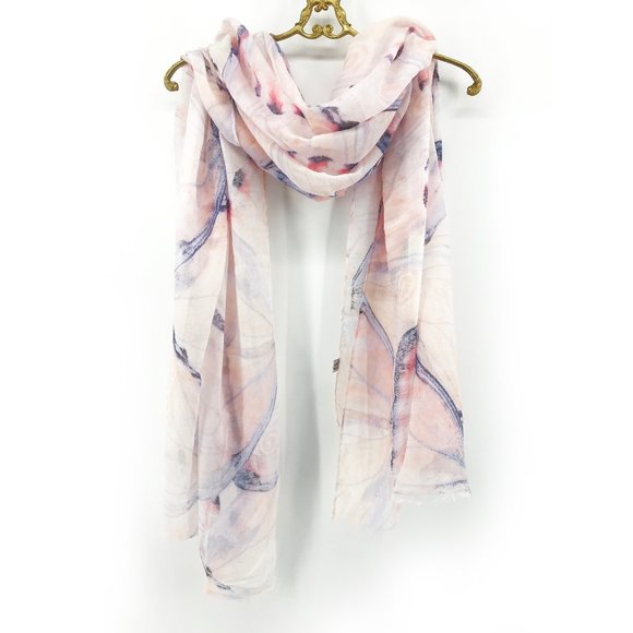 Abstract Butterfly Print Lightweight Scarf Wrap